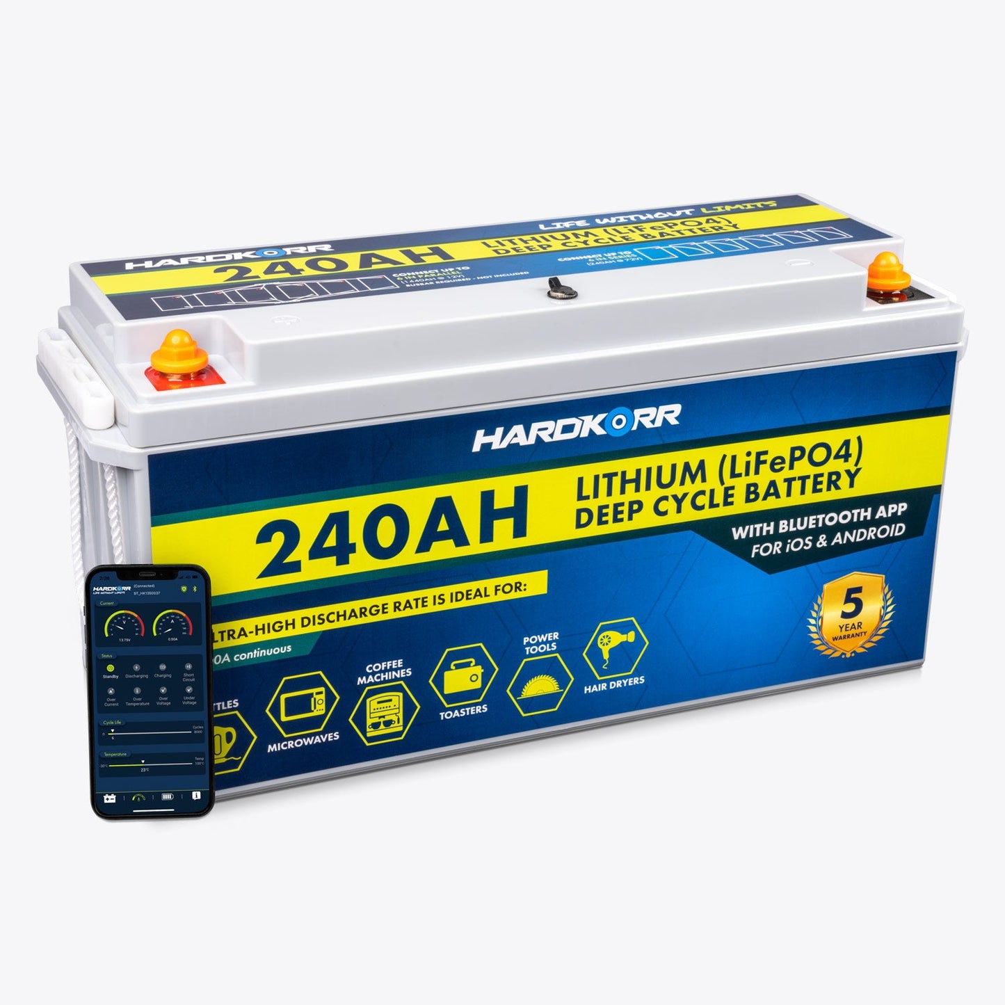 240AH LITHIUM (LIFEPO4) DEEP CYCLE BATTERY W/BLUETOOTH